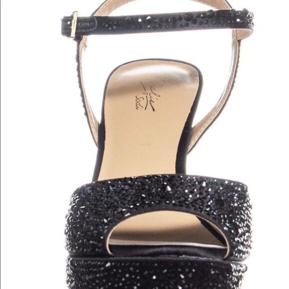 Thalia Sodi Bridget Rhinestone-Encrusted Platform Dress Sandals 10W Black - Picture 3 of 8